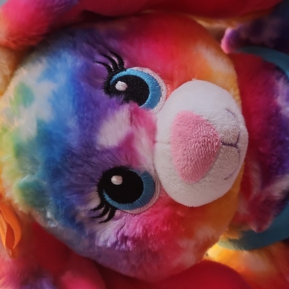 Build A Bear Rainbow 2014 Rare 16" Plush Bunny with Dress - Picture 3 of 8